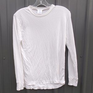 Lands' End White Silk Long Sleeve Top- Size LP